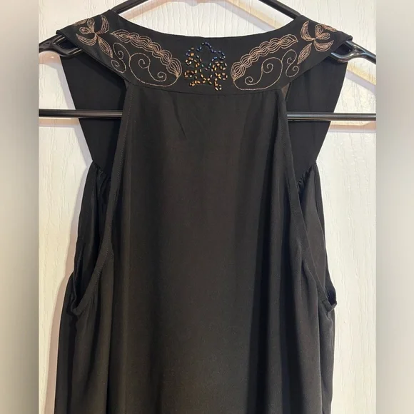 NWOT What Goes Around Comes Around Silk Beaded Embroidered Black Dress Medium - Picture 6 of 9